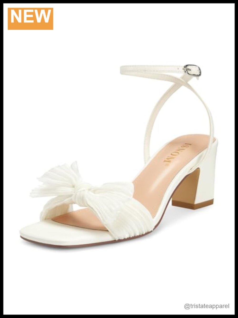 Women's Bow Knot Heeled Sandals Square Toe Ankle Strap Dress Shoes